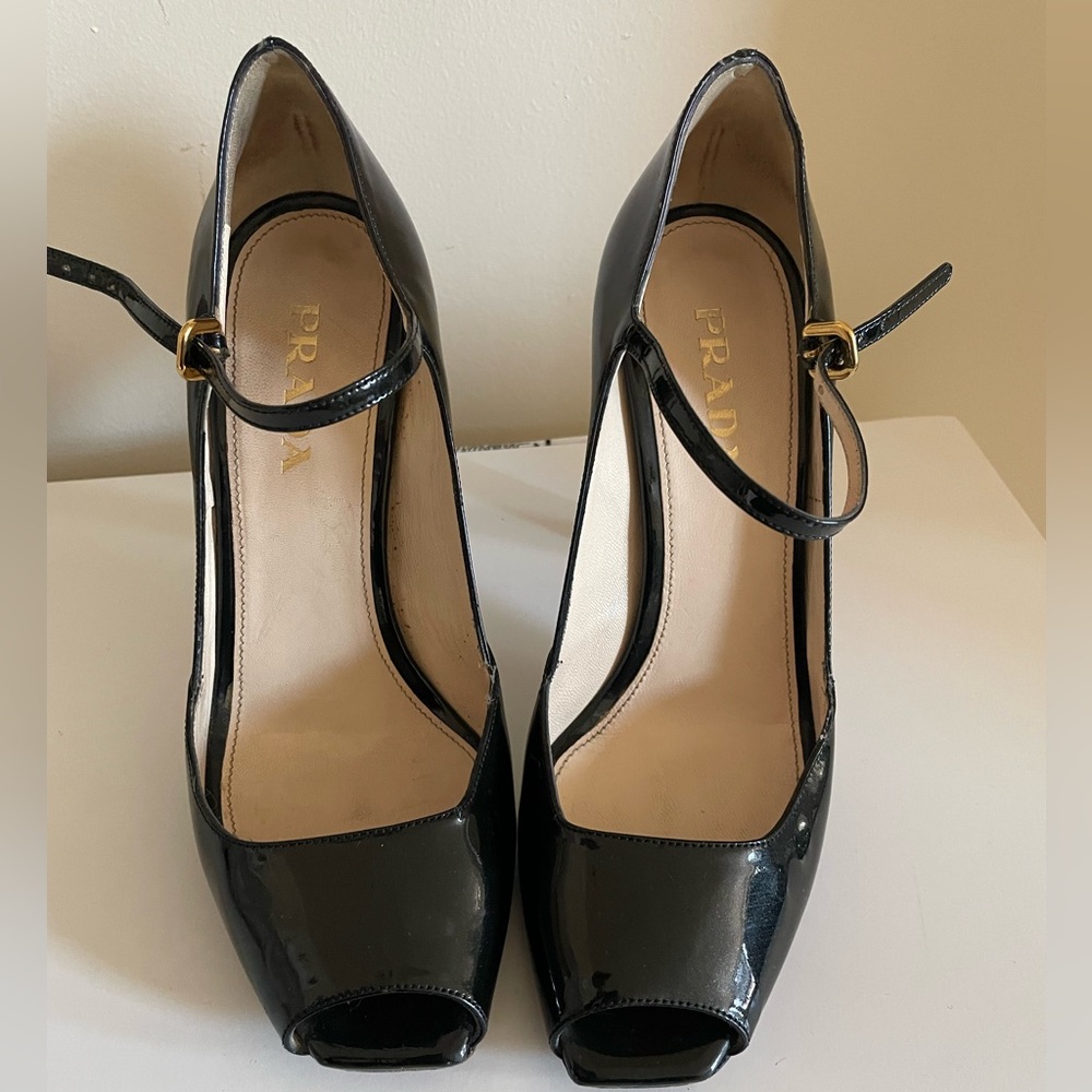 Prada peep toe Mary Janes size 6